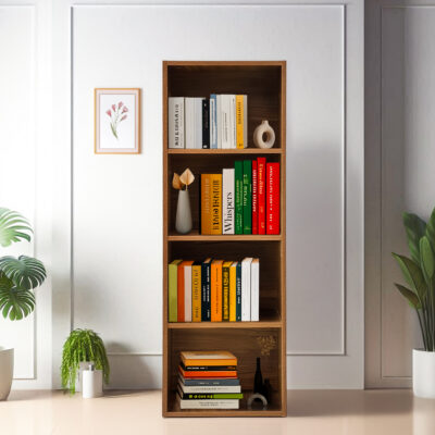 KIK Opera 4ft Open Book Shelf (Finish Color - Leon Teak, Knock Down)