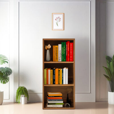 KIK Opera 3ft Open Book Shelf (Finish Color - Leon Teak, Knock Down)