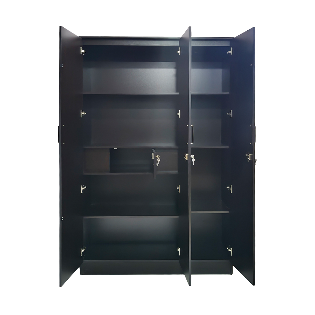 KIK Verna 3 Door Wardrobe with Locker – Wenge Finish - Image 2