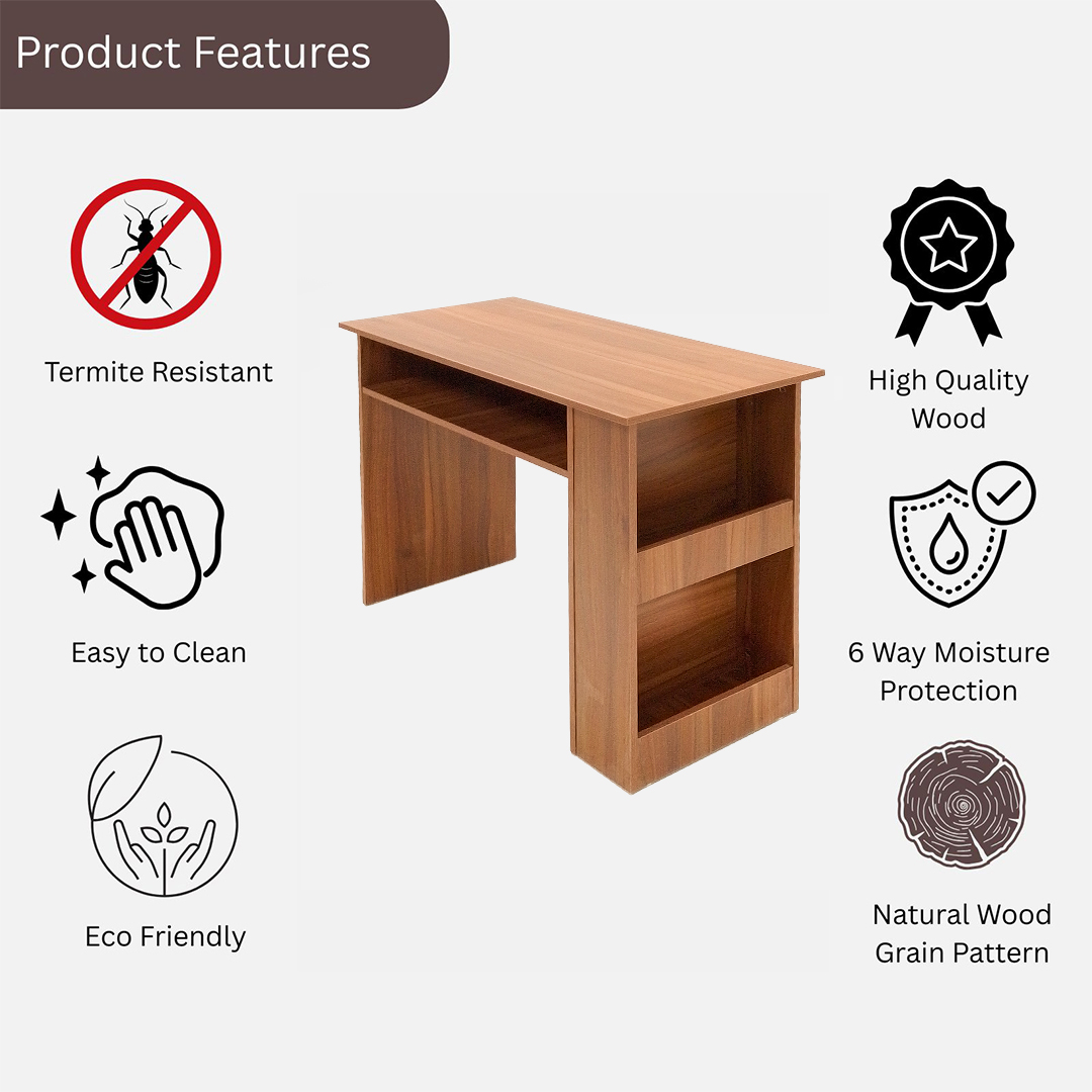 KIK Alvin Study Table | Study Desk with 3 Storage - Image 7